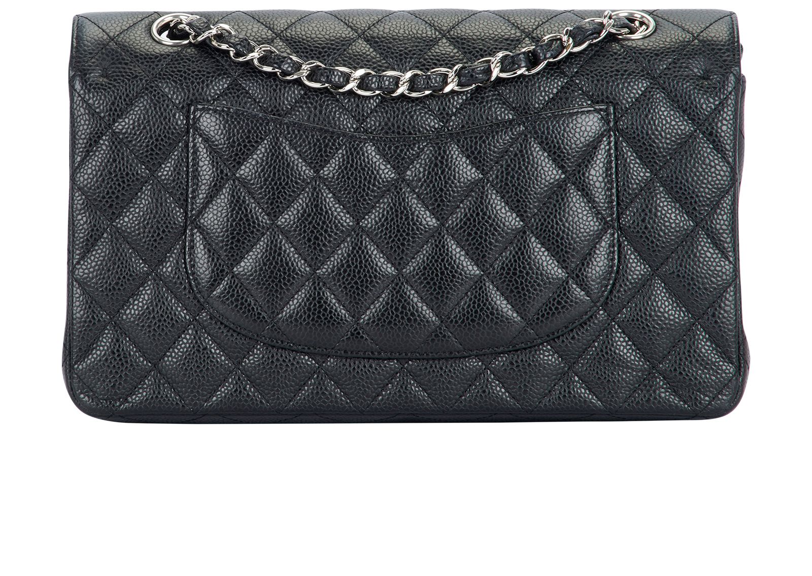 Classic Medium Double Flap, &pound;5,750, Handbags, Black, Caviar Leather, Back view